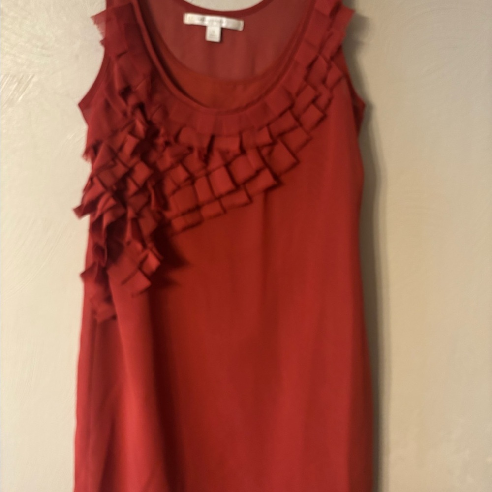 LC Lauren Conrad Coral Red Sleeveless Blouse